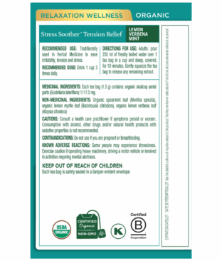 Organic Stress Soother<sup>™</sup> Tension Relief Tea Ingredients & Info