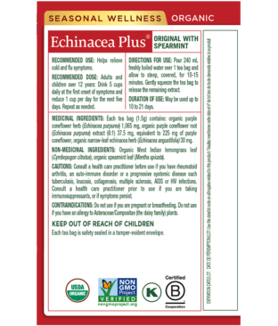 Organic Echinacea Plus® Tea Ingredients & Info