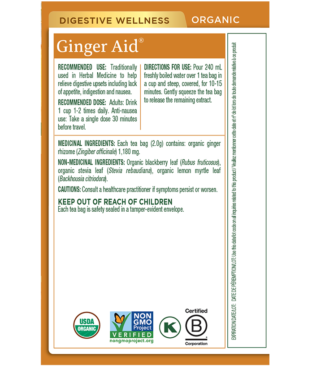 Organic Ginger Aid® Tea Ingredients & Info