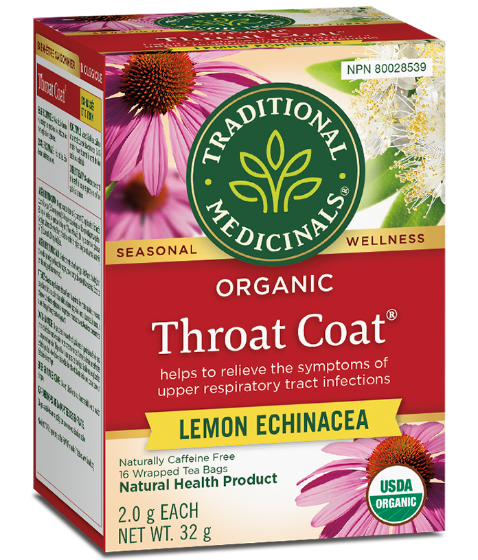 Organic Throat Coat® Lemon Echinacea Tea Traditional Medicinals