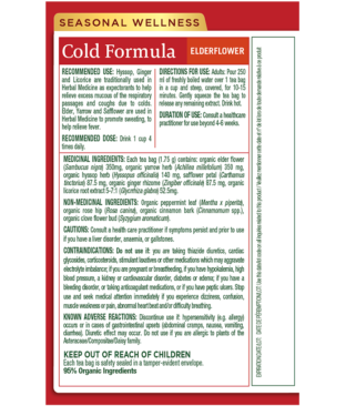 Cold Formula Tea Ingredients & Info
