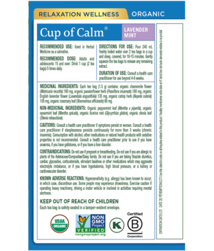 Organic Cup of Calm® Tea Ingredients & Info