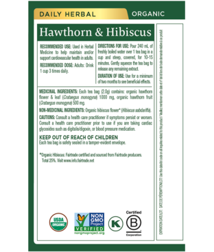 Organic Hawthorn & Hibiscus Tea Ingredients & Info