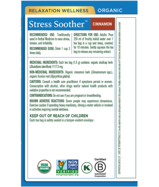 Organic Stress Soother<sup>™</sup> Cinnamon Tea Ingredients & Info