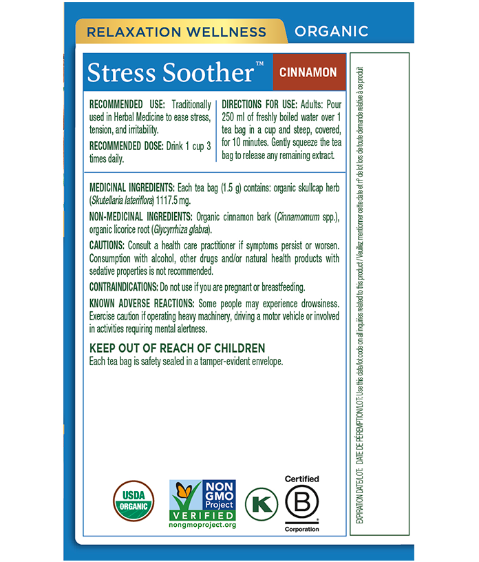 Stress Soother™ Cinnamon Organic Herbal Tea Two Farm Kids Natural Foods