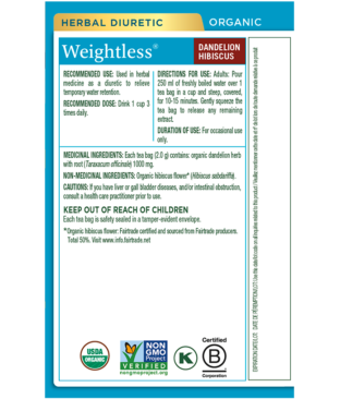 Organic Weightless® Dandelion Hibiscus Tea Ingredients & Info